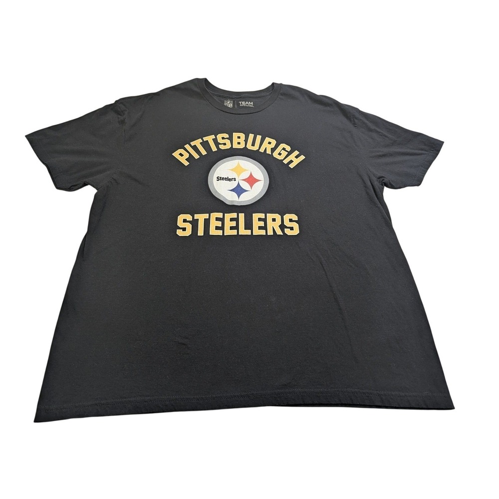 Pittsburgh Steelers T Shirt Mens 2XL Black NFL Football Logo Tee Team Apparel